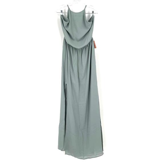 Show Me Your MuMu Heather Halter Dress Silver Sage Crisp XL NWT - Picture 8 of 9